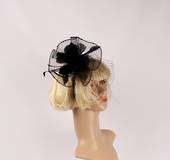 Head band crin  fascinator w feathers  black STYLE: HS/4676 /BLK